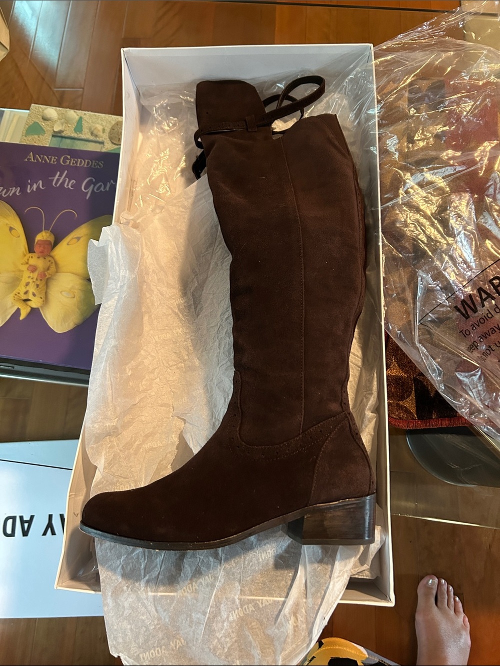Over-the-Knee Suede Boots in Dark Brown